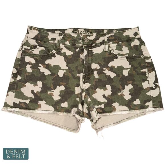 Arizona Pants - Arizona Jean Company Camo Denim Shorts in Green and Tan